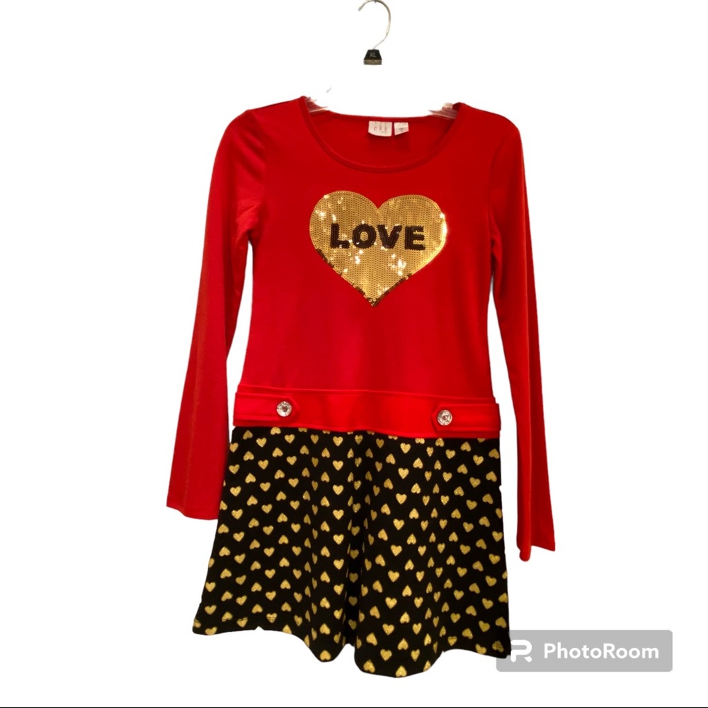 CRB red, gold, and black color size 16 girl dress new with tag
